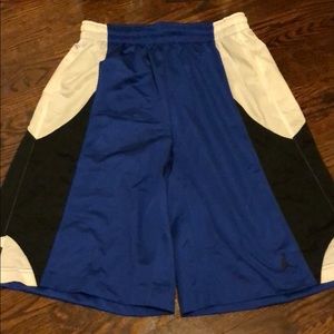 black and blue jordan shorts